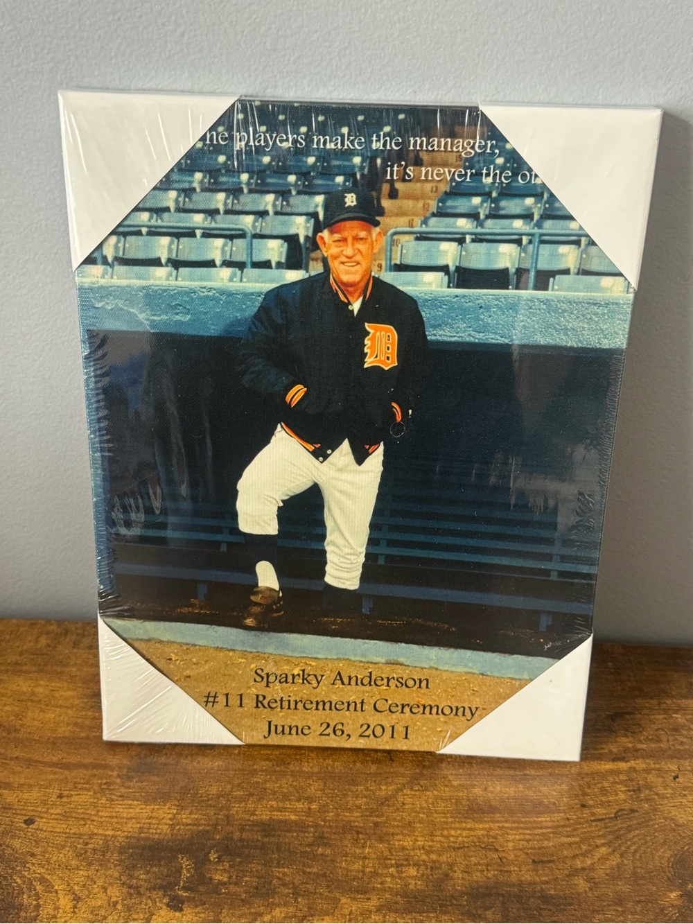 Sparky Anderson Detroit Tigers #11‎ Retirement Ceremony 2011 Canvas Plaque